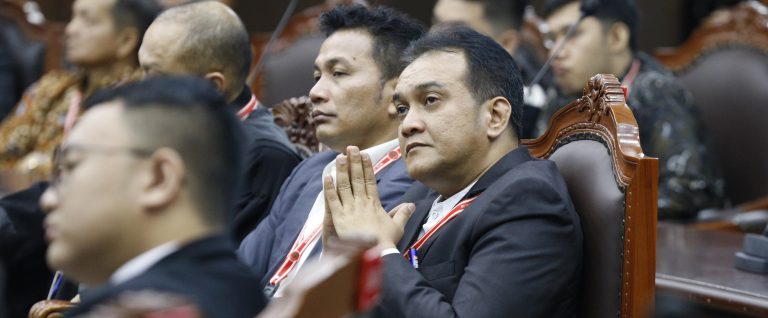 Pemohon yang diwakili oleh Said Salahudin selaku kuasa hukum saat pembacaan putusan Nomor 60/PUU-XXII/2024, Selasa (20/8/2024). Foto Humas/Bayu