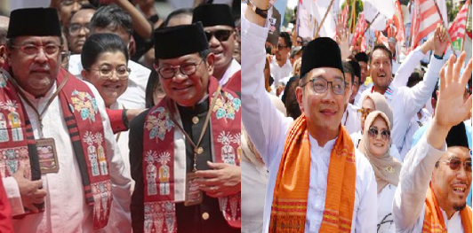 Rano Karno-Pramono Anung dan Ridwan Kamil-Suswono (Istimewa)