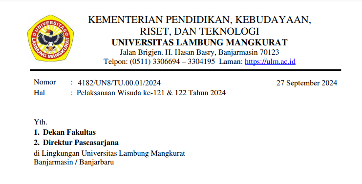 Surat Rektorat ULM